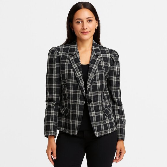 Express Design Studio Plaid Blazer Jacket 10 - Picture 1 of 15